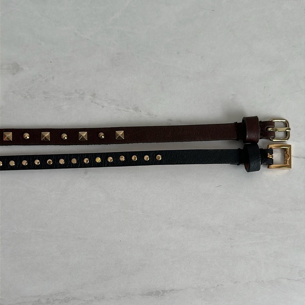 J. Crew Skinny Studded Leather Belt Bundle - Picture 6 of 9